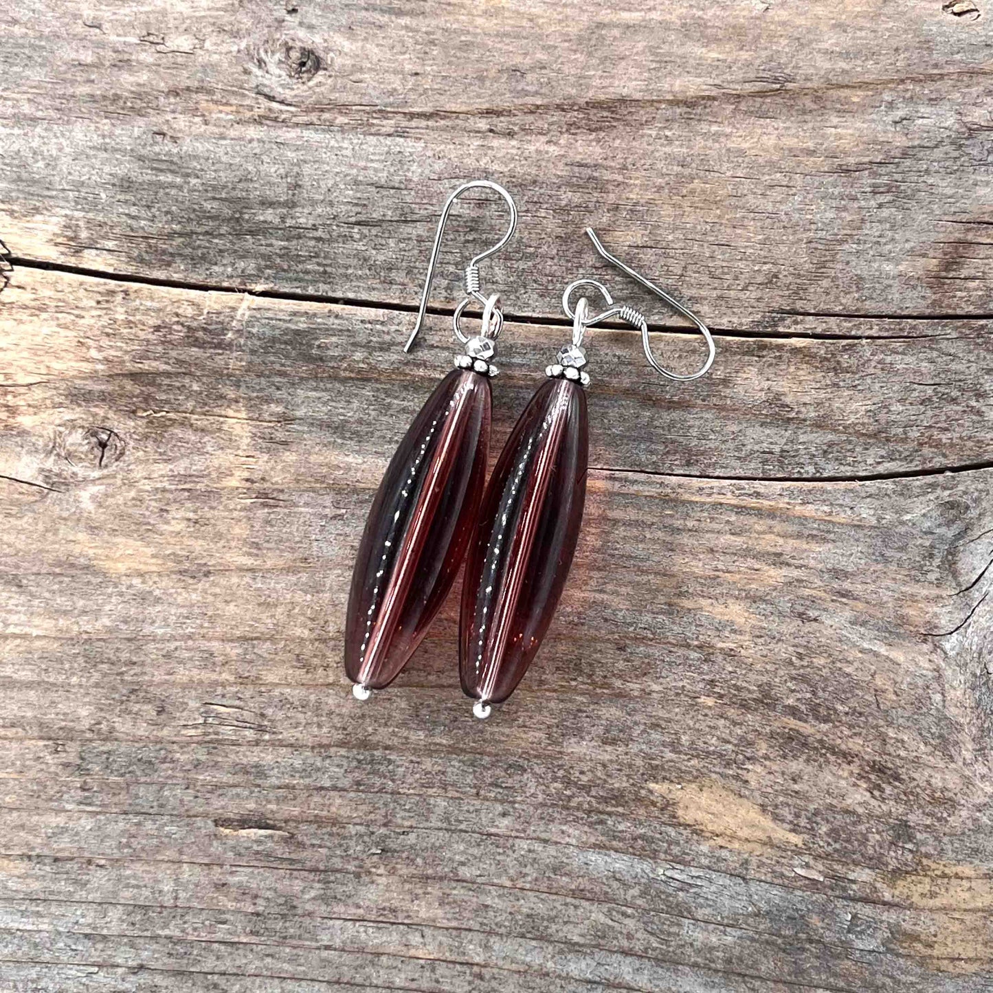 Øredobber i Sølv med Glassperler - 70 mm - 842