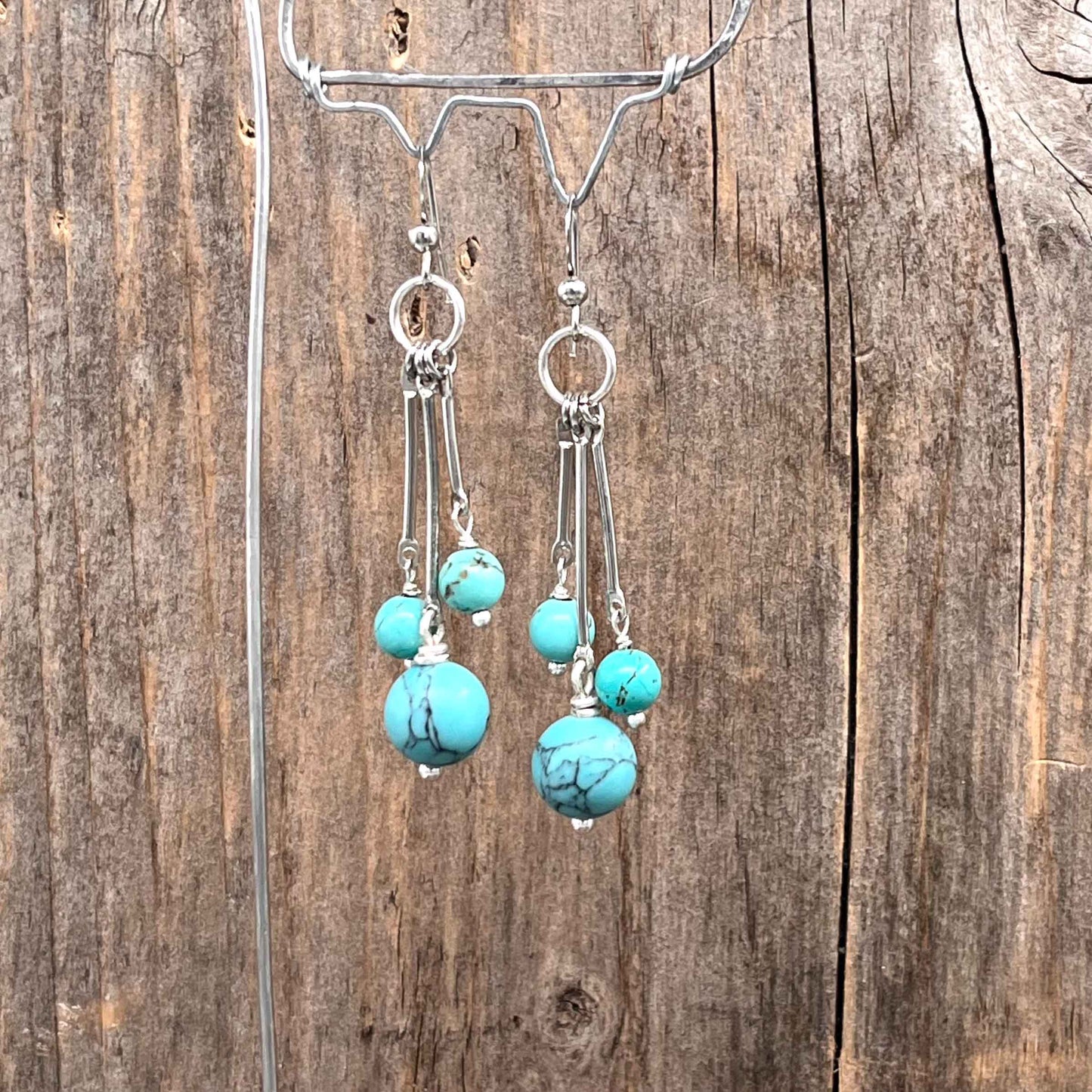Øredobber i Sølv med Turkis - 60 mm - 848