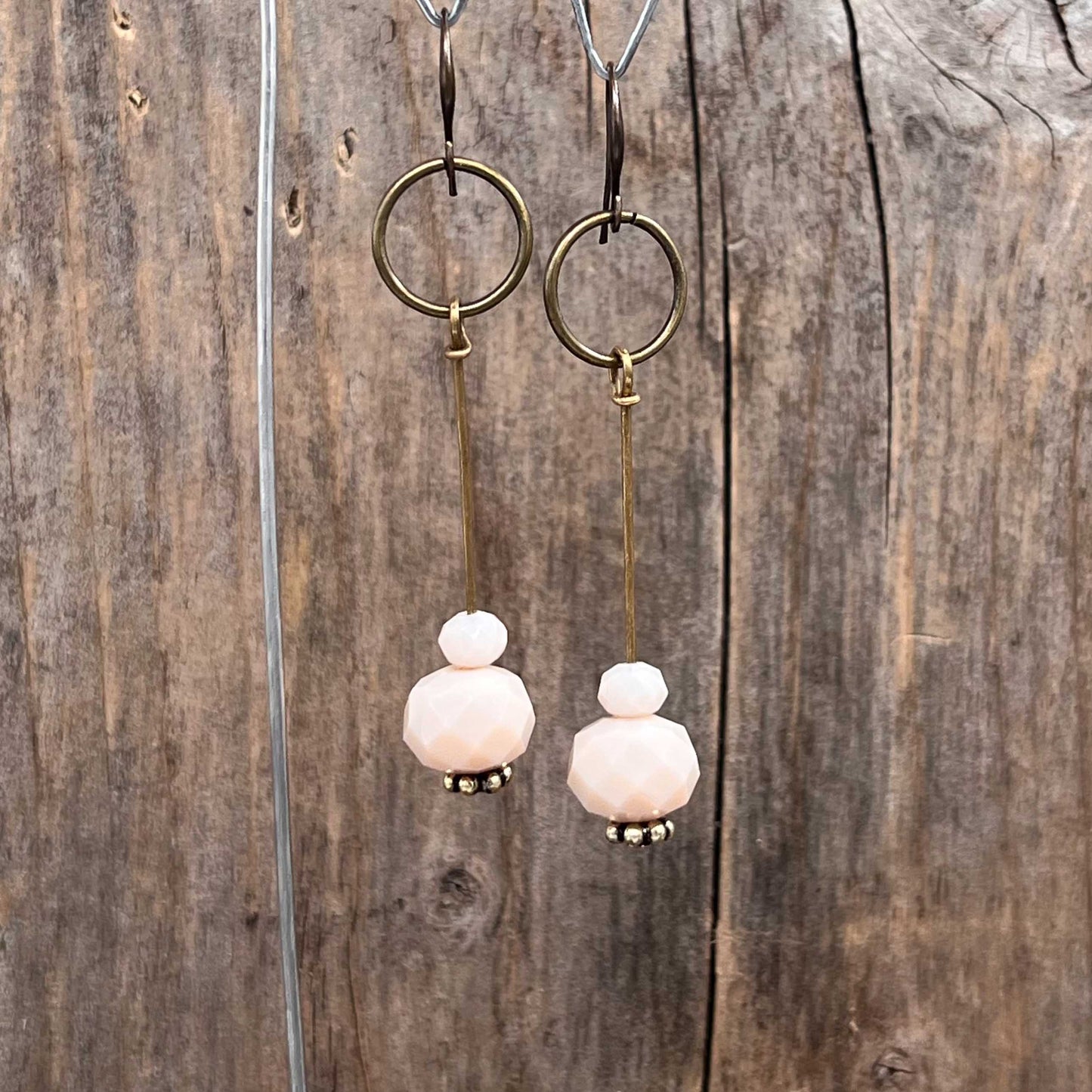 Øredobber i Messing med Glassperle - 70 mm - 883