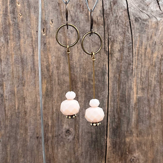 Øredobber i Messing med Glassperle - 70 mm - 883