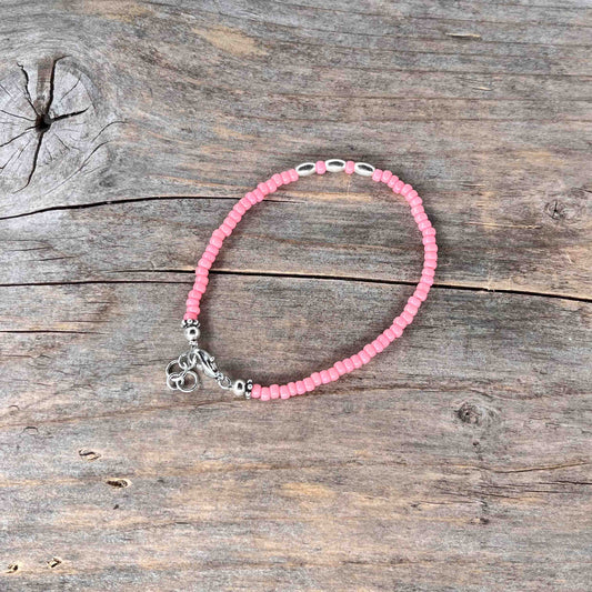Sølv Armebånd med Seed Beads - 915