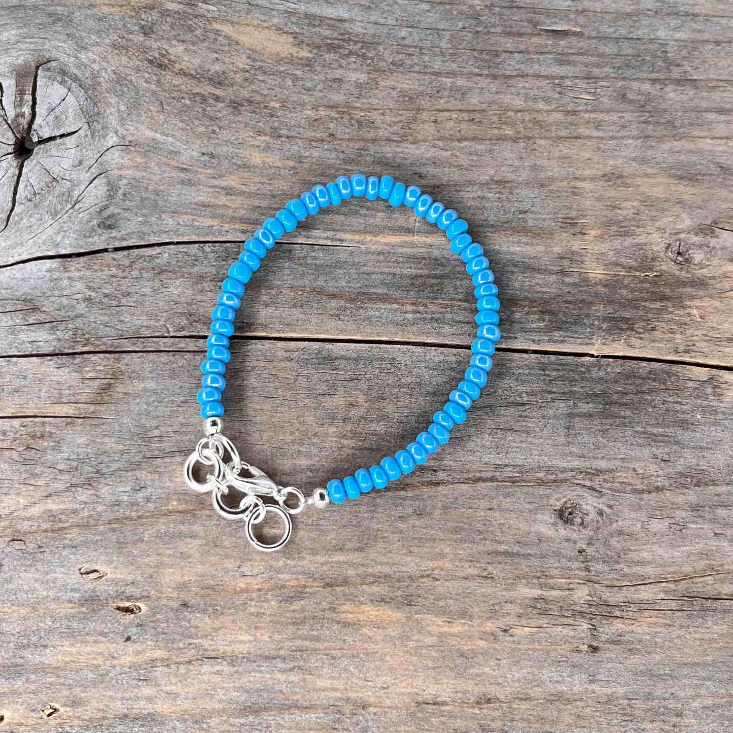 Sølv Armebånd med Seed Beads - 923