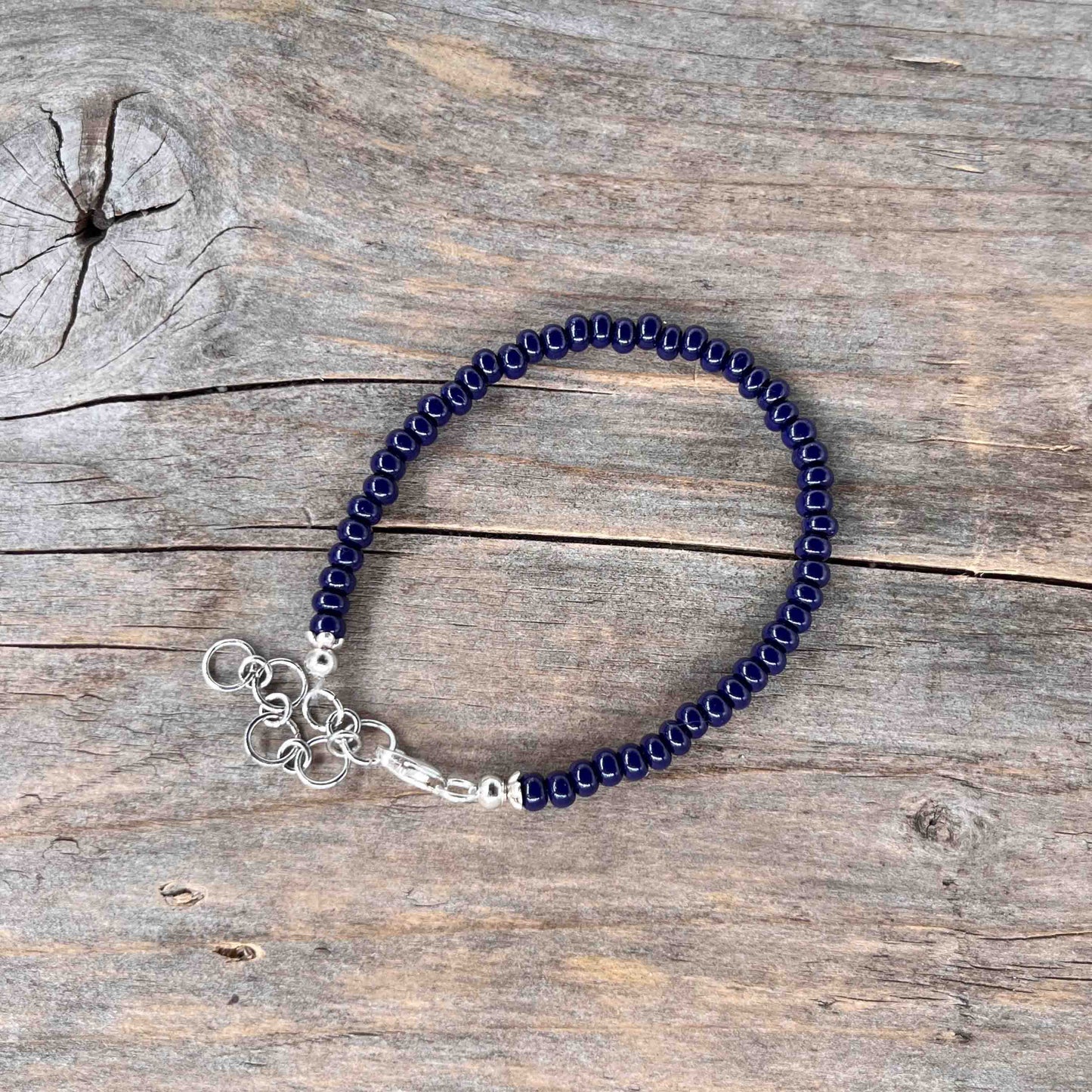 Sølv Armebånd med Seed Beads - 925