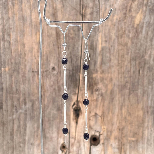 Øredobber i Sølv med Glassperler - 70 mm - 932