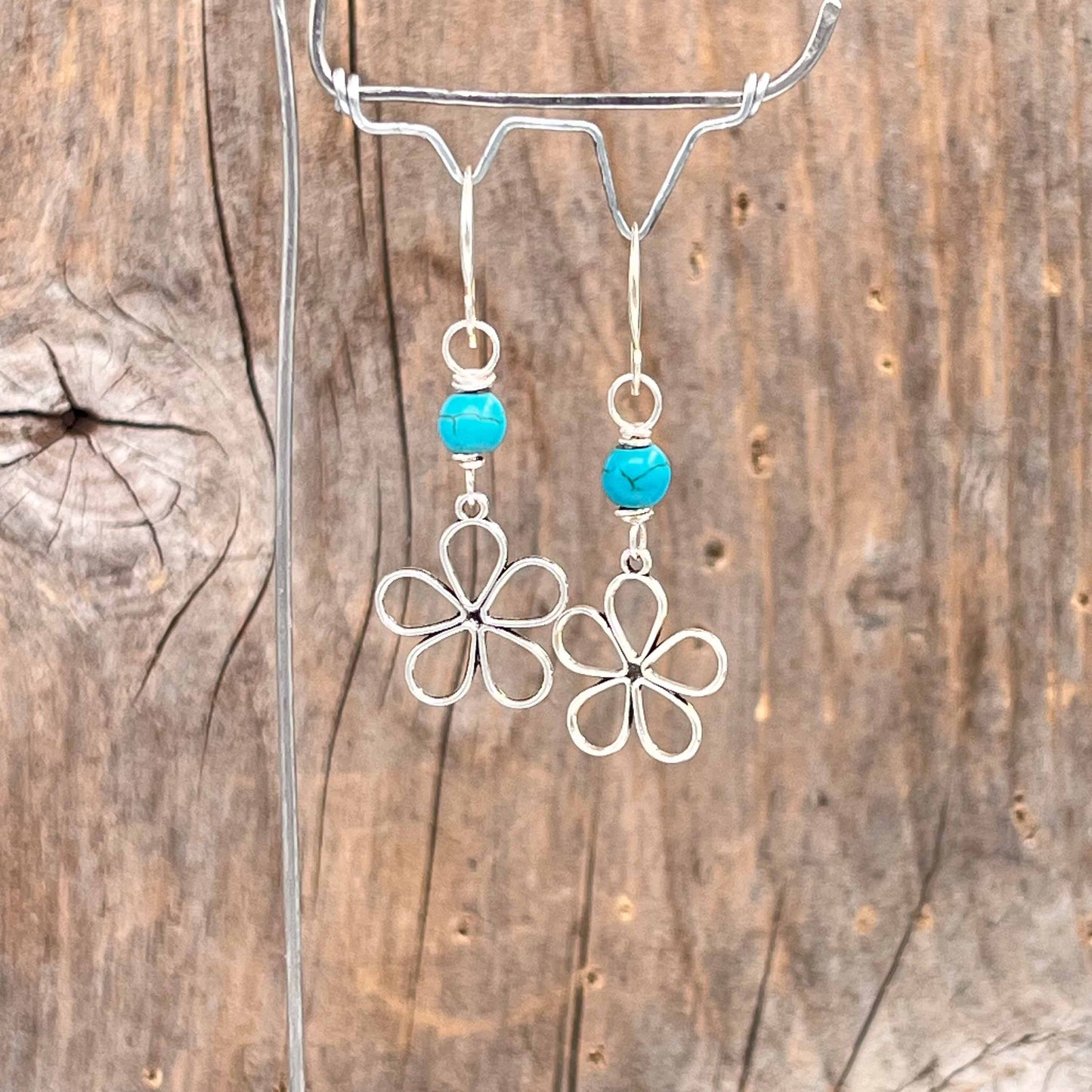 Øredobber i Sølv med Turkis - 45 mm - 938