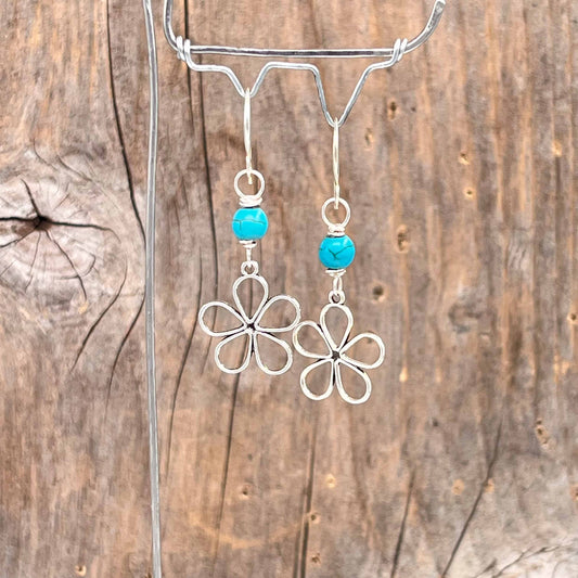 Øredobber i Sølv med Turkis - 45 mm - 938