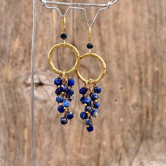 Messing Øredobber med Lapis Lazuli