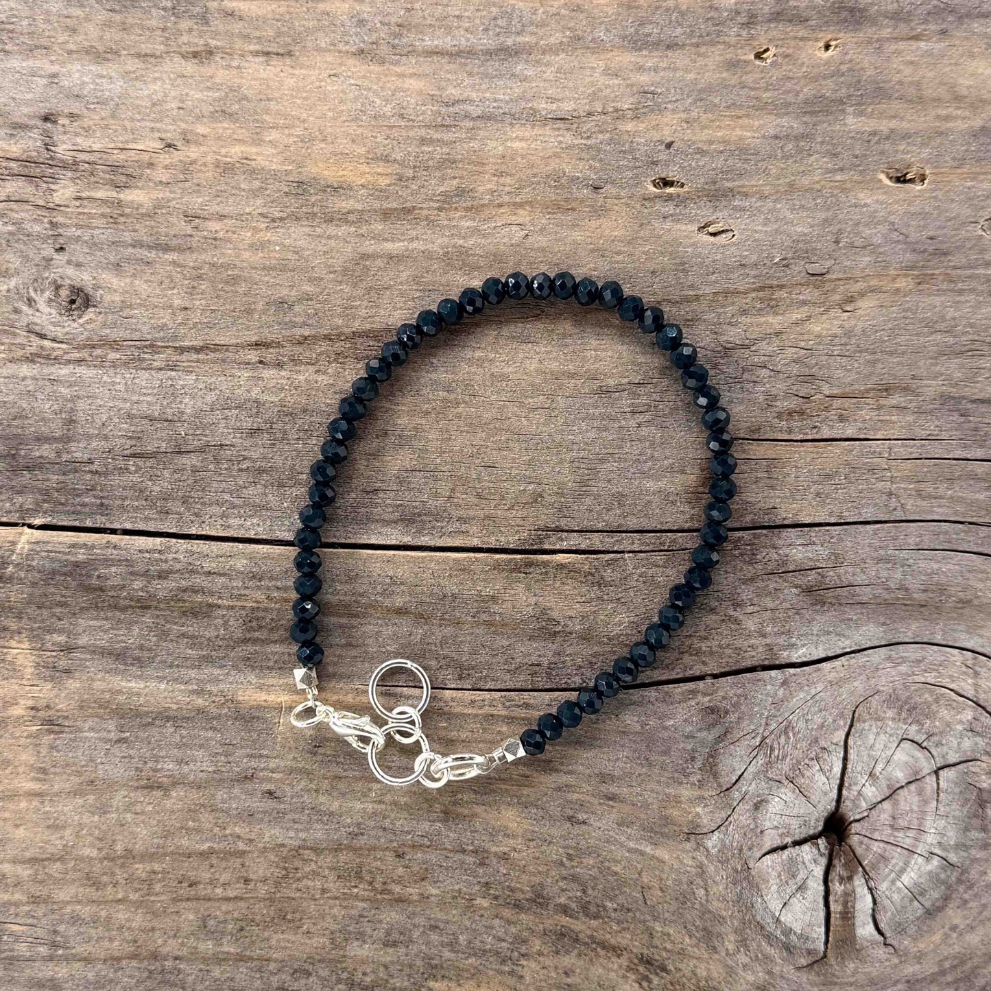 Sølv Armbånd med Kvarts (mørk blå)