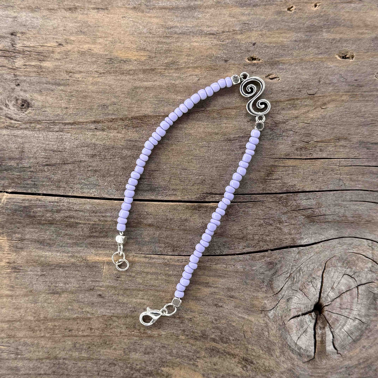 Sølv Armbånd med Glass (seedbeads)