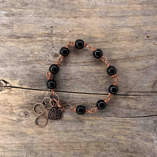 Kobber Armbån med glass