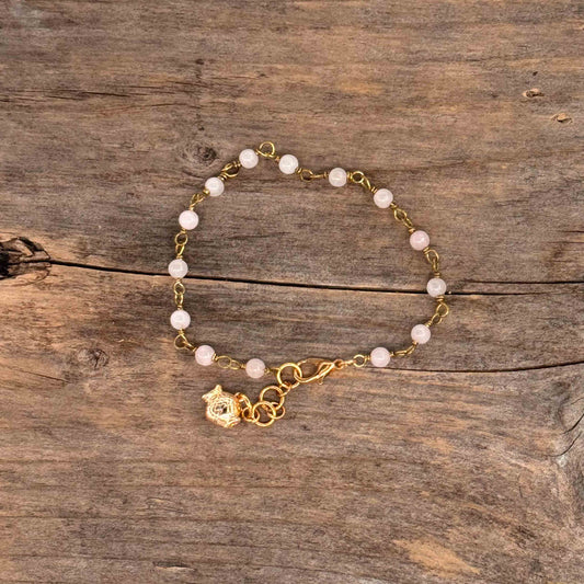 Messing Armbånd med Kvarts (2 mm)