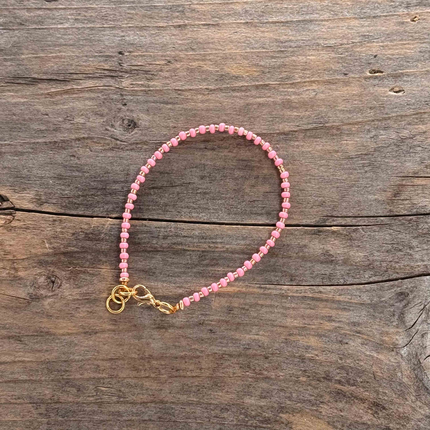 Messing Armbånd med Glass Seed Beads