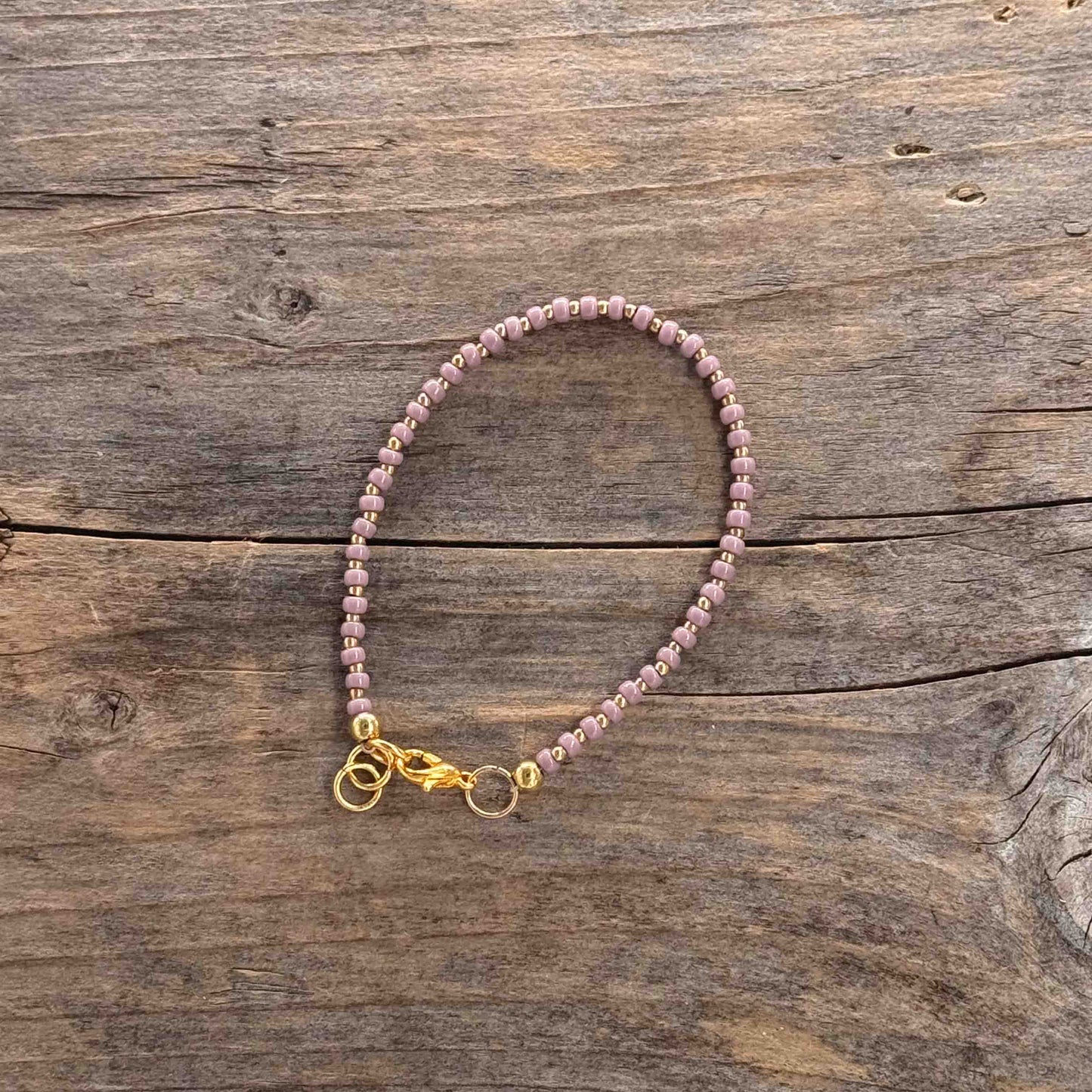Messing Armbånd med Glass Seed Beads