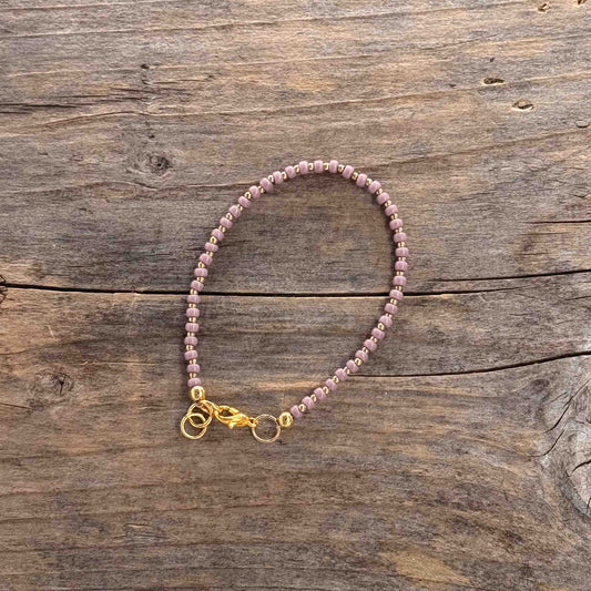 Messing Armbånd med Glass Seed Beads