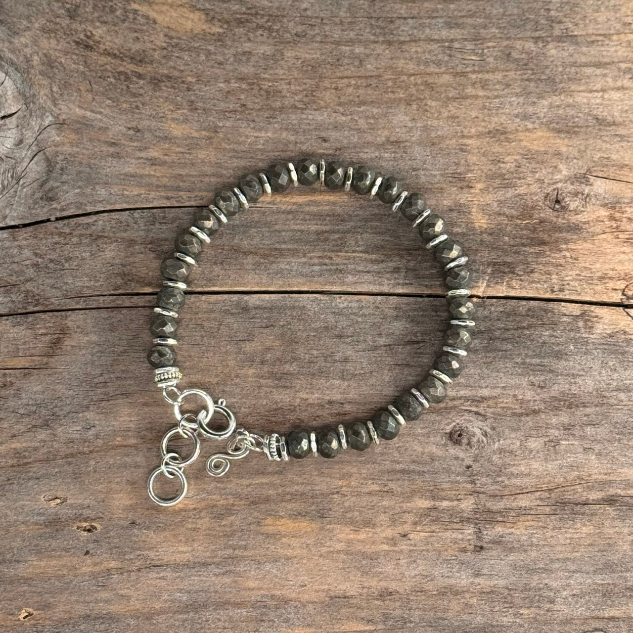 Sølv Armbånd med Pyritt