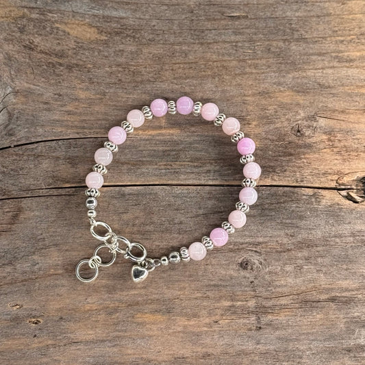 Sølv Armbånd med Jade (rosa)