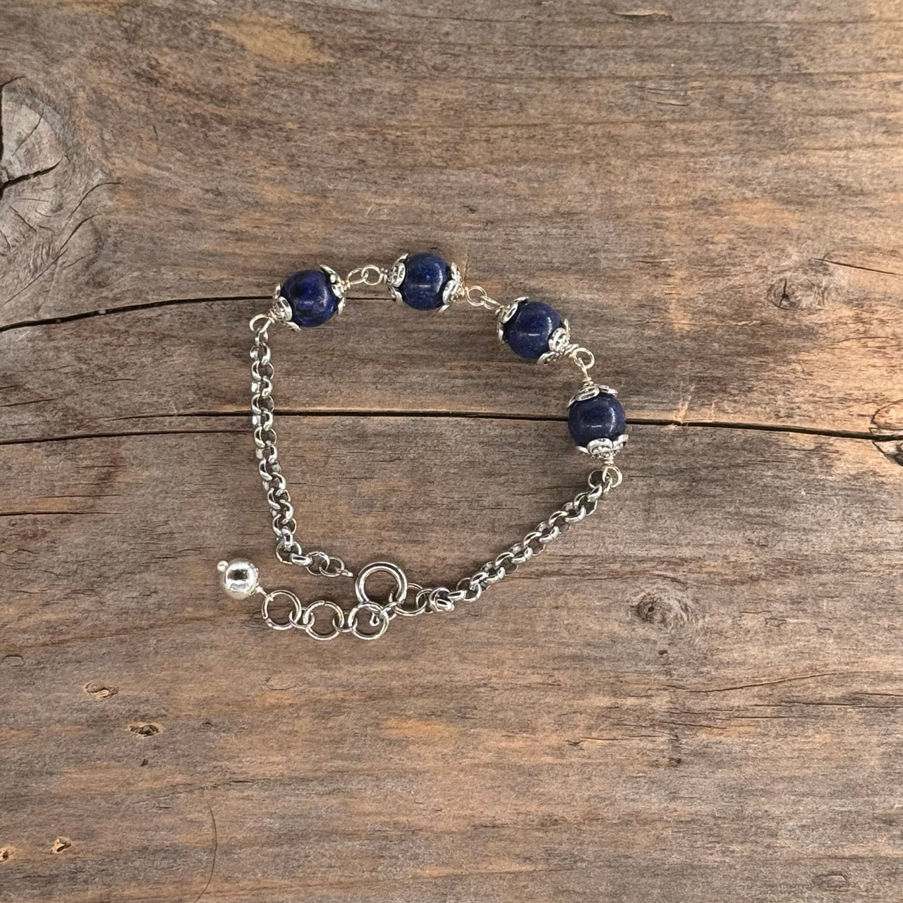 Sølv Armbånd med Lapis Lazuli