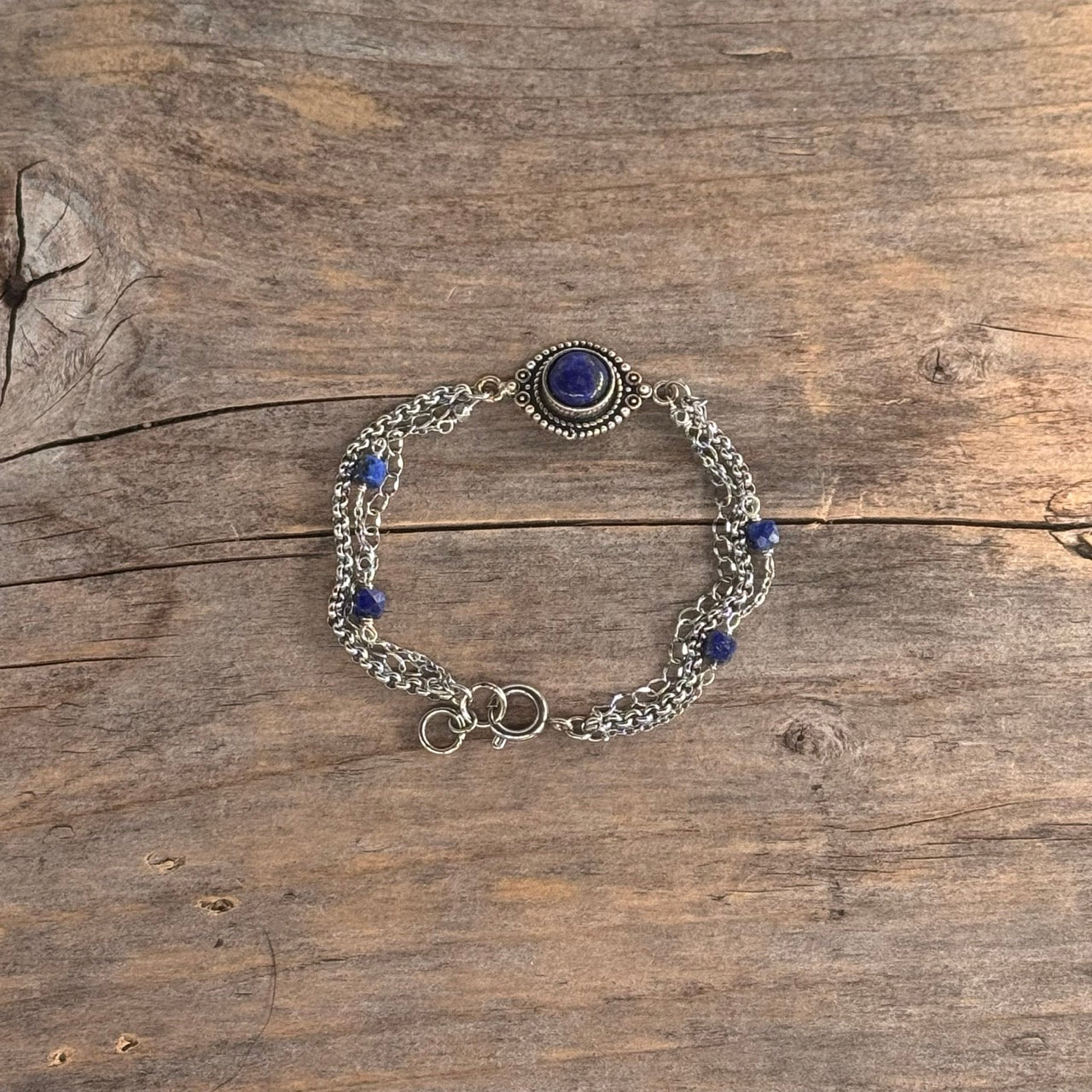 Sølv Armbånd med Lapis Lasuli