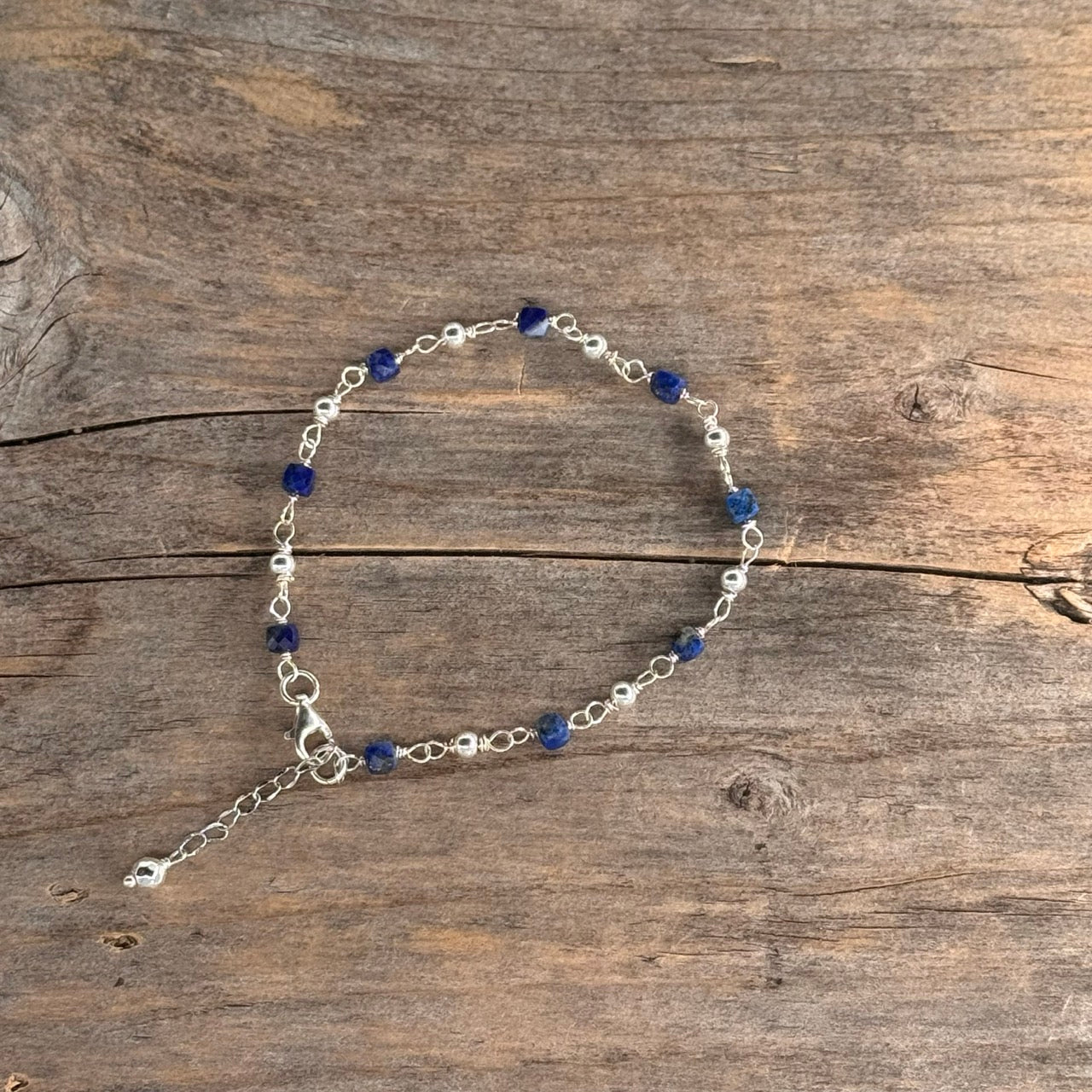 Sølv Armbånd med Lapis Lazuli (sølv kuler)