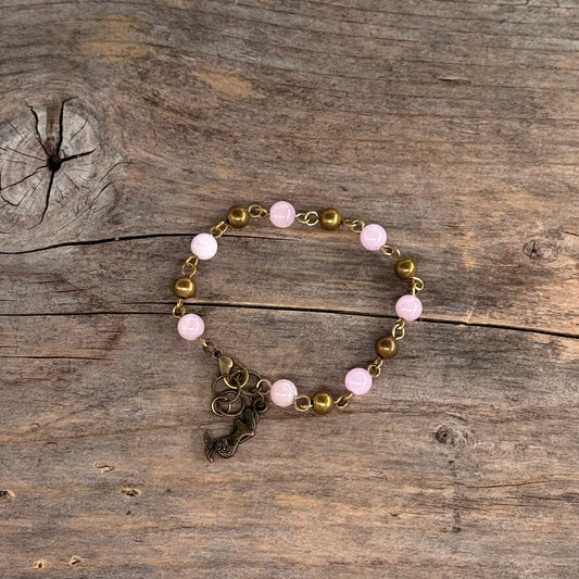 Messing Armbånd med Jade (rosa)