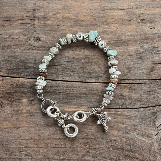 Sølv Armbånd med Larimar