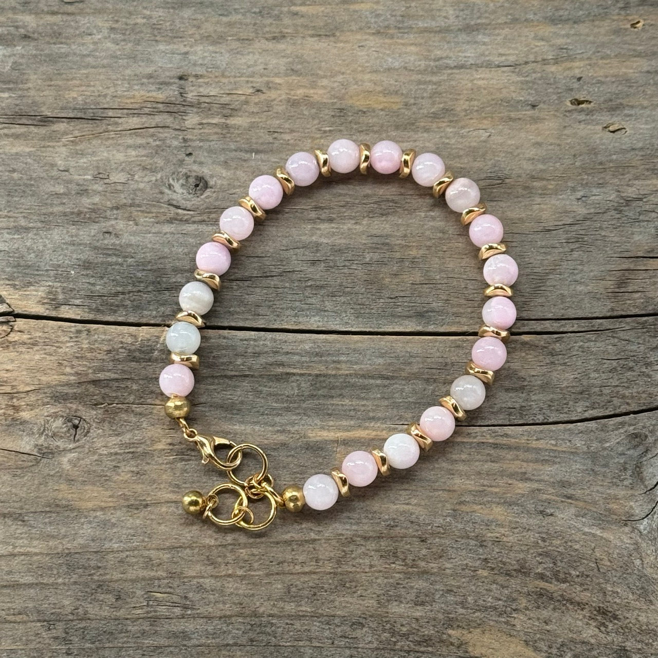 Messing Armbånd med Jade (rosa)