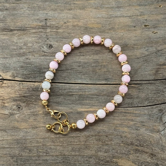 Messing Armbånd med Jade (rosa)