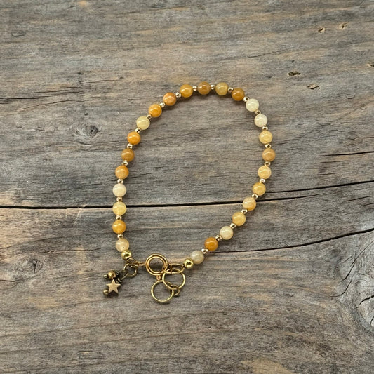 Messing Armbånd med Jade (gul)