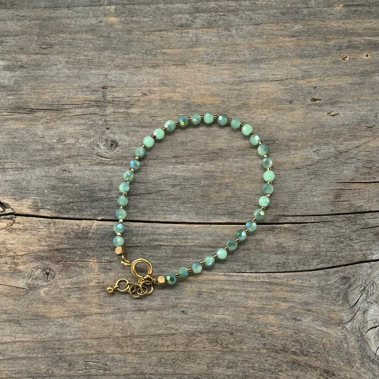 Messing Armbånd med Glass