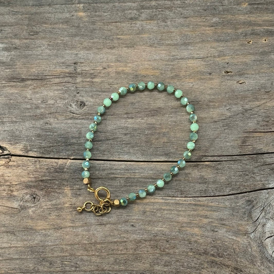Messing Armbånd med Glass