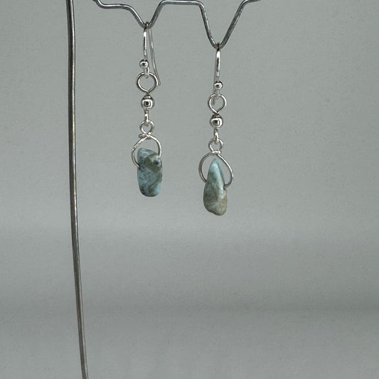 Sølv Øredobber med Larimar
