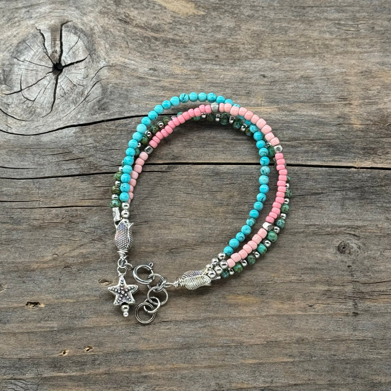 Sølv Armbånd med Turkis/Glass/925