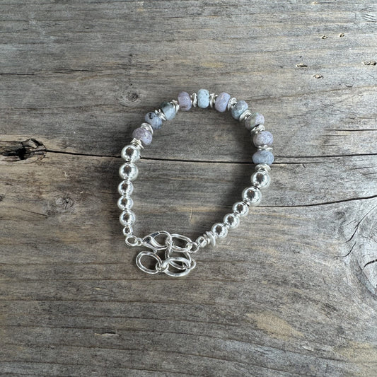 Sølv Armbånd med Agat/Hematitt