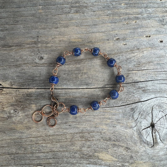 Kobber Armbånd med Lapis Lazuli
